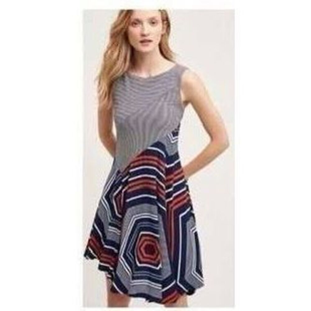 ✨Maeve Anthropologie Cameron assymetric swing Sz Medium dress✨